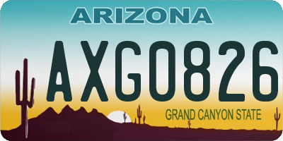 AZ license plate AXG0826