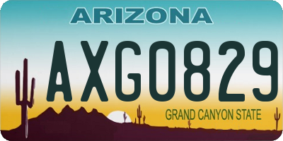 AZ license plate AXG0829