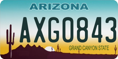 AZ license plate AXG0843
