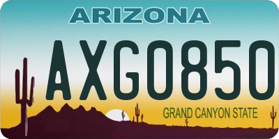 AZ license plate AXG0850