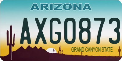 AZ license plate AXG0873