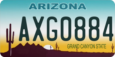 AZ license plate AXG0884