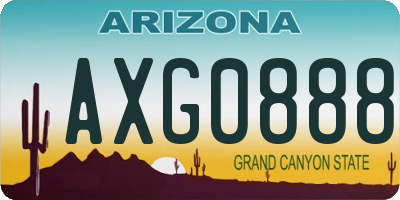 AZ license plate AXG0888
