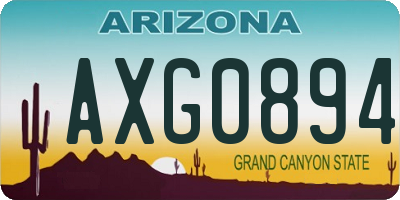 AZ license plate AXG0894