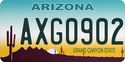 AZ license plate AXG0902