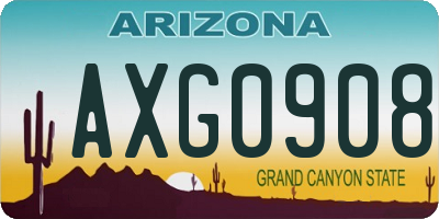 AZ license plate AXG0908