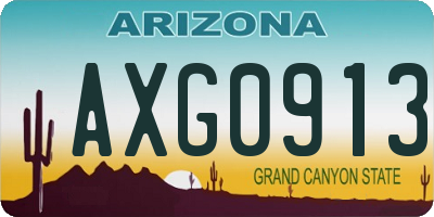 AZ license plate AXG0913