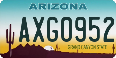 AZ license plate AXG0952