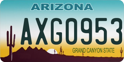 AZ license plate AXG0953