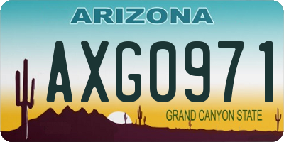AZ license plate AXG0971