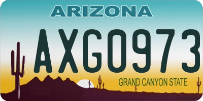 AZ license plate AXG0973