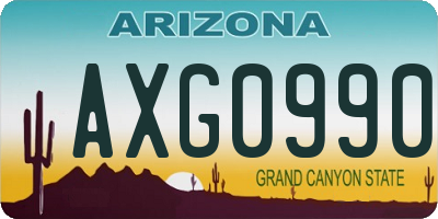 AZ license plate AXG0990