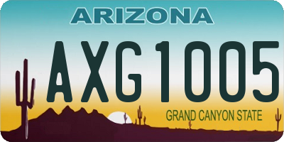 AZ license plate AXG1005