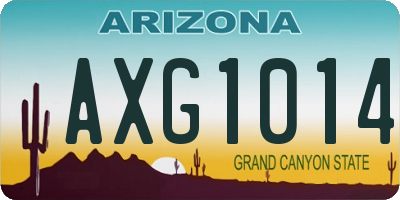 AZ license plate AXG1014