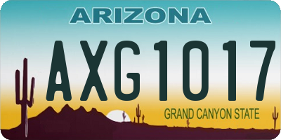AZ license plate AXG1017