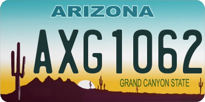 AZ license plate AXG1062