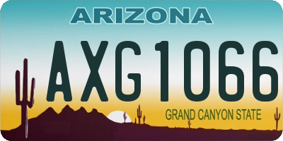 AZ license plate AXG1066