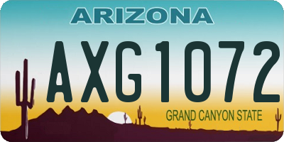AZ license plate AXG1072