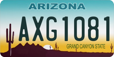 AZ license plate AXG1081