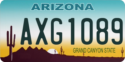 AZ license plate AXG1089