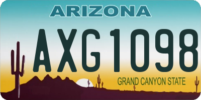 AZ license plate AXG1098