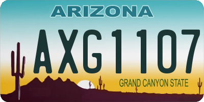 AZ license plate AXG1107