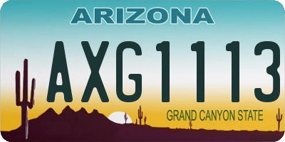 AZ license plate AXG1113