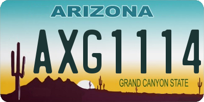AZ license plate AXG1114