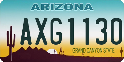 AZ license plate AXG1130