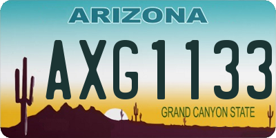 AZ license plate AXG1133