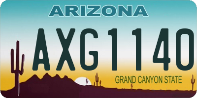 AZ license plate AXG1140