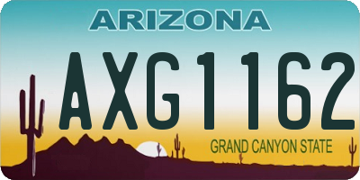 AZ license plate AXG1162
