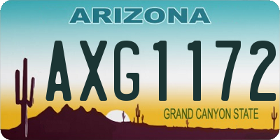 AZ license plate AXG1172