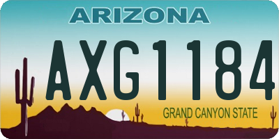 AZ license plate AXG1184