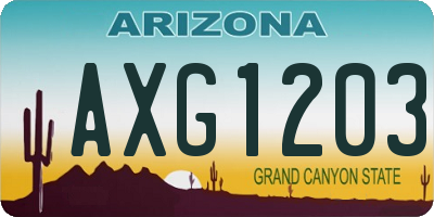 AZ license plate AXG1203