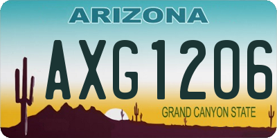 AZ license plate AXG1206