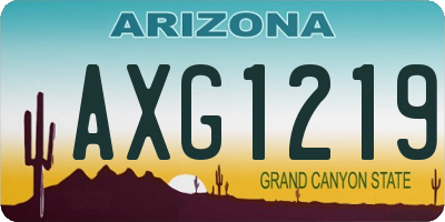 AZ license plate AXG1219