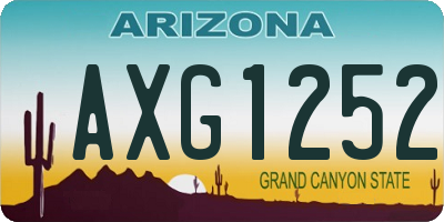 AZ license plate AXG1252