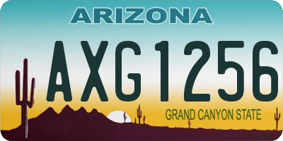 AZ license plate AXG1256