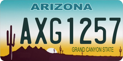 AZ license plate AXG1257