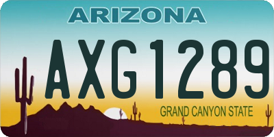 AZ license plate AXG1289