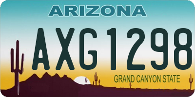AZ license plate AXG1298