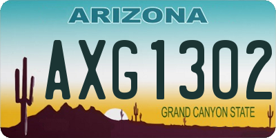 AZ license plate AXG1302