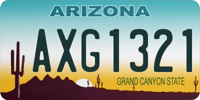 AZ license plate AXG1321