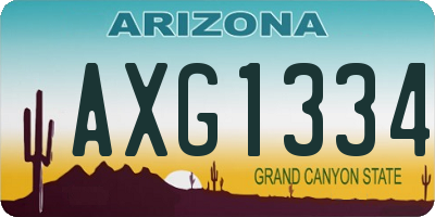 AZ license plate AXG1334