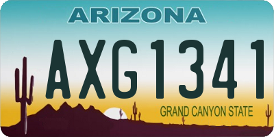 AZ license plate AXG1341
