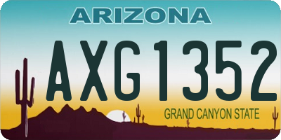 AZ license plate AXG1352