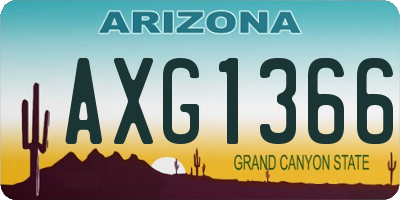 AZ license plate AXG1366