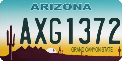 AZ license plate AXG1372