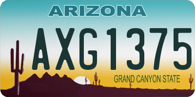 AZ license plate AXG1375